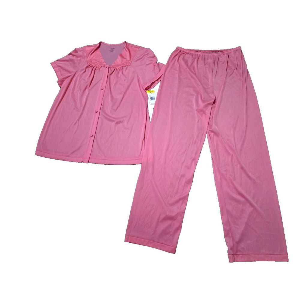 Exquisite Form Women's Size M Pink Parfait Sleepwear Short Sleeve‎ Pajama Set